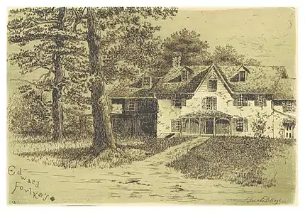 Present House on the site of Edward Foulke's original dwelling (1884, British Library).