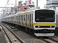 Serie 209-500 de la Chūō–Sōbu Line  à Akihabara en Avril 2009