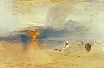 Calais Sands at Low Water - Poissards Collecting Bait (1832) de Turner.