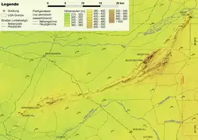 Carte topographique des Jack Hills.