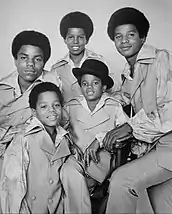 Les frères Jackie, Tito, Jermaine, Marlon et Michael Jackson, formant les Jackson Five, en 1969.