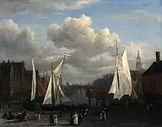 Vue de la place du Dam (c. 1675), musée Boijmans Van Beuningen.