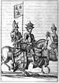 Clovis et sa bannière, gravure anglaise de 1658