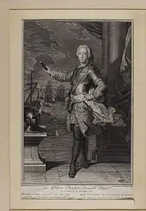 Prince Charles Edouart Stuart (c. 1745, bibliothèque nationale d'Écosse).