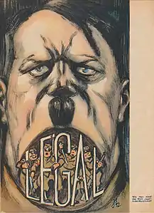 Comment Hitler a le mot « légal » à la bouche. Illustration de Jacobus Belsen, 1932.