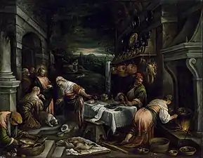 Le Christ dans la maison de Marie, Marthe et Lazare, v. 1577. Huile / toile, 98 × 126 cm. Musée des beaux-arts de Houston