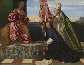 Le pape Alexandre VI présenteJacopo Pesaro à saint Pierre1506-1511Le Titien