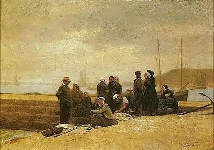 Femmes et pêcheurs attendant un bateau (vers 1860), Rio de Janeiro, Museu Histórico e Diplomático do Itamaraty.