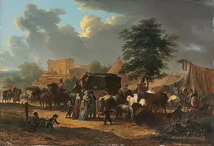 Un marché aux chevaux (1793), 55,3 × 81 cm.Vizille, musée de la Révolution française.