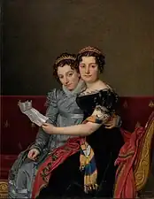 Jacques-Louis David, Les sœurs Zénaïde et Charlotte Bonaparte, 1821.