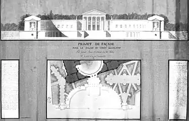 Un autre projet de Jacques-Pierre Gisors pour la façade septentrionale du palais Bourbon (1803).