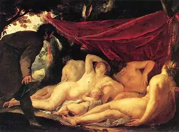 Vénus et les trois Grâces surprises par un mortel (1631-1633)Musée du Louvre.