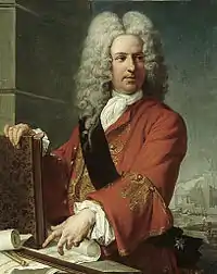 L'architecte Jacques Gabriel portant le cordon noir de l'ordre. XVIIIe siècle, Musée national du château de Versailles.