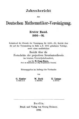 Image illustrative de l’article Jahresbericht der Deutschen Mathematiker-Vereinigung