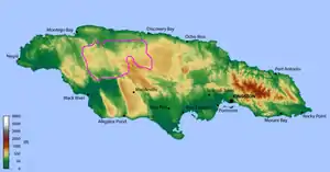 Emplacement du Pays Cockpit en Jamaïque