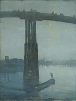 James McNeill Whistler (1834-1903) : Nocturne en bleu et or - le Vieux Pont de Battersea, 1875.