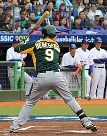 James Beresford (en) aux couleurs de l'équipe d'Australie de baseball lors de la Classique mondiale de baseball 2013.