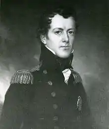 Tableau peint par Joseph Wood représentant le capitaine James Biddle en uniform.