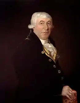 Portrait peint en couleurs d'un homme aux cheveux blancs