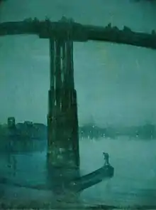 Nocturne en bleu et or - le Vieux Pont de Battersea 1872-1875, huile sur toile, 67,9 × 50,8, Tate Gallery, Londres.