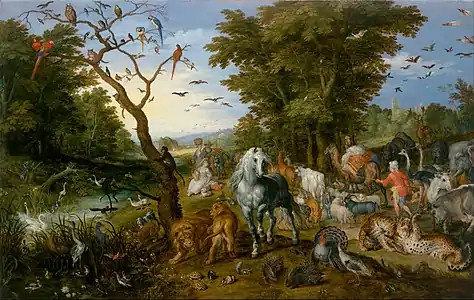 Entrée des animaux dans l'arche de Noé par Jan Brueghel