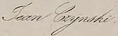signature de Jan Czyński