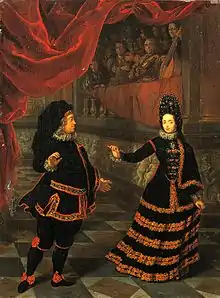 Électeur Palatin et sa femme en costumes espagnols, dansant