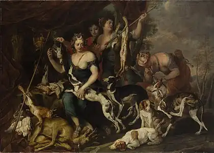 La Déesse Diane recevant le butin de la chasse, 1650musée d'histoire de l'art de Vienne.