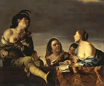 Joyeuse société avec un violoniste, 1640  Musée de l'Ermitage