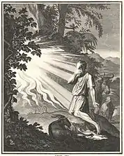 Moïse devant le buisson ardent, eau-forte, 1697.