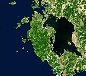 Vue satellite de la péninsule de Nishisonogi.