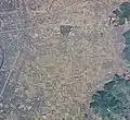 Vue aérienne couleur d'une ville.