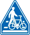 Traversée de bicyclettes et de piétons