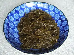 Mozuku, plat japonais avec ici : Cladosiphon okamuranus.