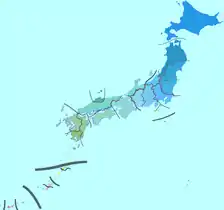Carte de diffusion du japonais.