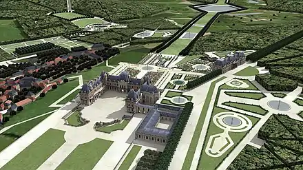 Restitution 3D du domaine de Meudon, vers 1708. Franck Devedjian et Hervé Grégoire, 2012.