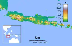 Voir sur la carte topographique de Java