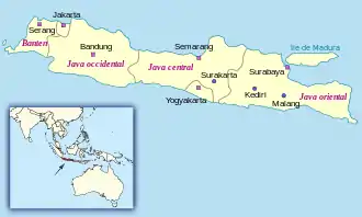 Carte de l'île de Java