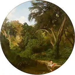 Baigneuse dans une forêt (1846), localisation inconnue.
