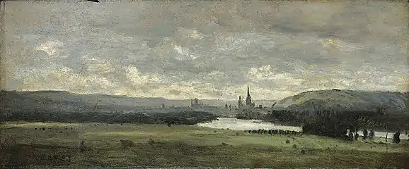 Rouen, une vue panoramique de la Seine au premier planCamille Corot (1796-1875)Collection privéeVente 2012