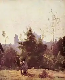 Pierrefonds, vue par Jean-Baptiste Camille Corot.