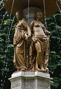 La Seine et la Garonne (1844), fontaine Louvois, Paris, square Louvois.