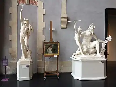 Jeune Gaulois ou Au gui l’an neuf ! et L'Éducation de Vercingétorix, modèles en plâtre, Niort, musée Bernard-d'Agesci.