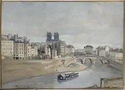Camille Corot, Quai des Orfèvres et pont Saint-Michel, 1833 (avant l’extension du Palais de Justice).