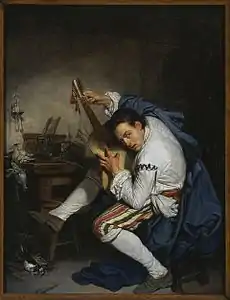 L'Oiseleur accordant sa guitare (1757), musée national de Varsovie.