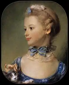 Mademoiselle Huquier tenant un chat (1747), Paris, musée du Louvre.