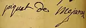 signature de Jean-Baptiste Marie de Piquet