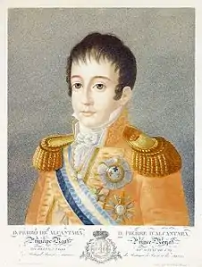 Pierre d'Alcântara, prince royal, gravure d'après Jules Antoine Vautier.