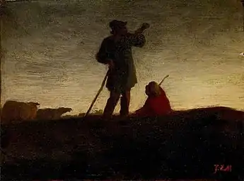 Berger rappelant le troupeau, 1866-1872, Jean-François Millet, Ashmolean Museum.