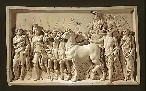 Le Triomphe de Titus (vers 1791), terre cuite, d'après le bas-relief de l'arc de Titus, musée d'art du comté de Los Angeles.